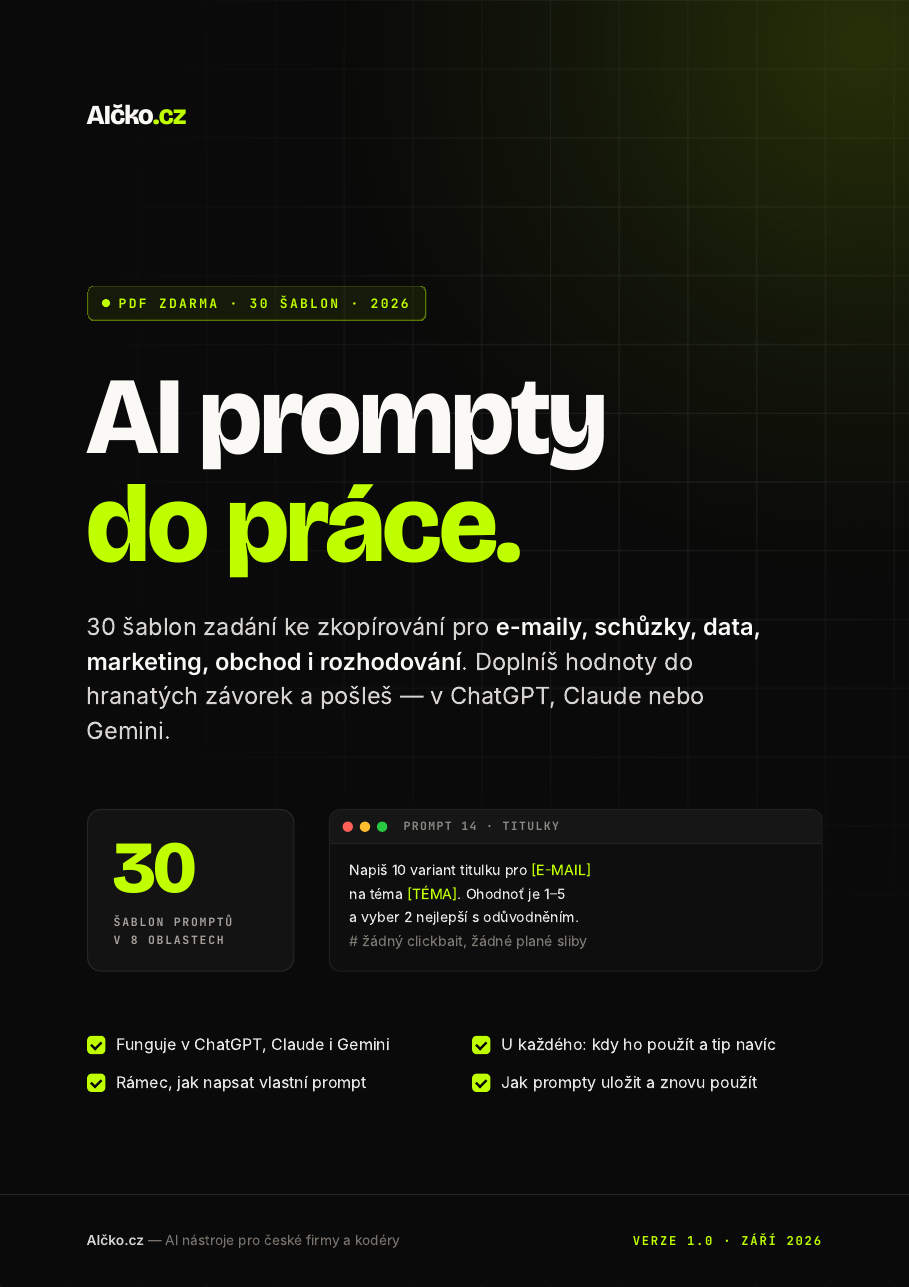 Obálka: AI prompty do práce: 30 šablon ke zkopírování