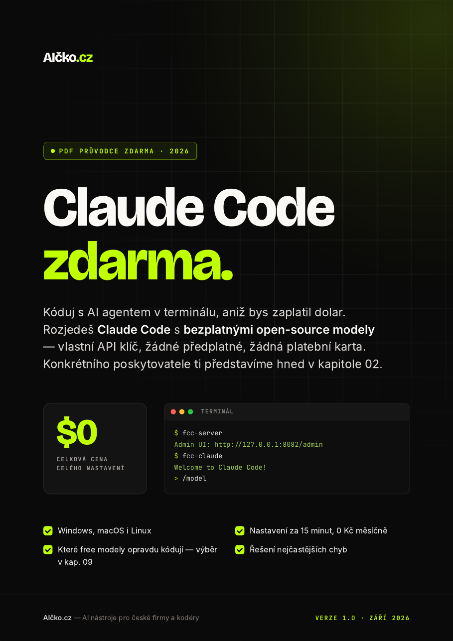 Obálka: Claude Code zdarma